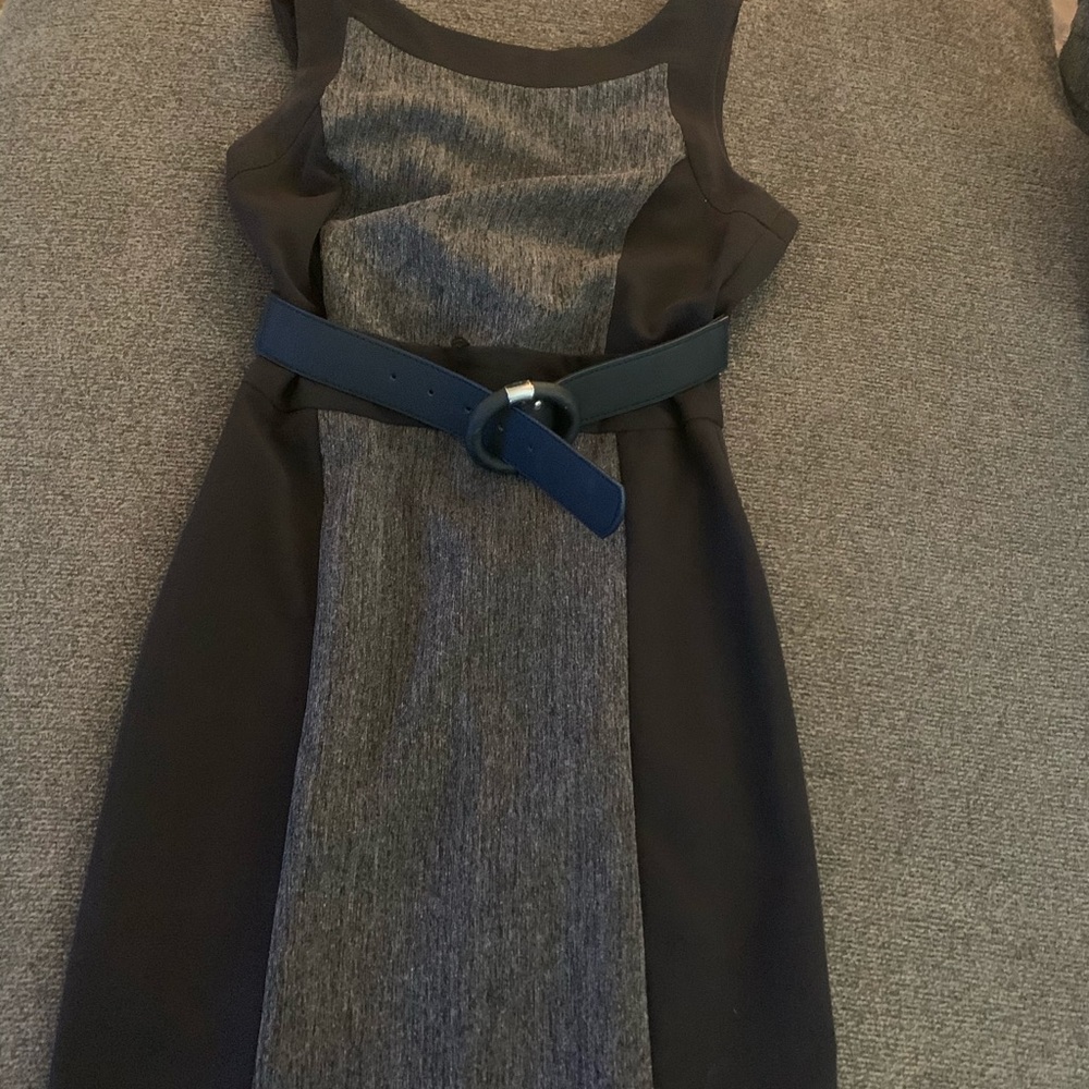 Black and gray form fitting dress